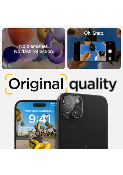İphone 15 Plus / 15/14 Plus / 14 İle Uyumlu Şeffaf Kamera Lens Koruyucu Cam Glas.tr Optik 2 Adet Crystal Clear - Agl06916