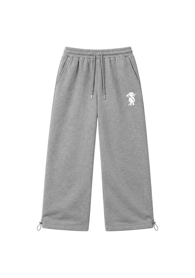 Zaee Street Alien Nakışlı Ayarlanabilir Paça Premium Baggy Eşofman Altı gri