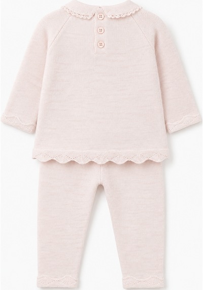 Babyhola Kız Bebek Çam Ağacı Triko Alt Üst 2'li Takım 23123 Pembe