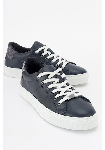 Luvishoes Ayverıe Lacivert Hakiki Deri Kadın Sneakers Lacivert
