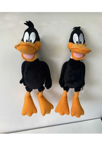 Sevimli Eğlenceli Peluş Oyuncak Duffy Duck 25 Cm Uyku Arkadaşım Siyah