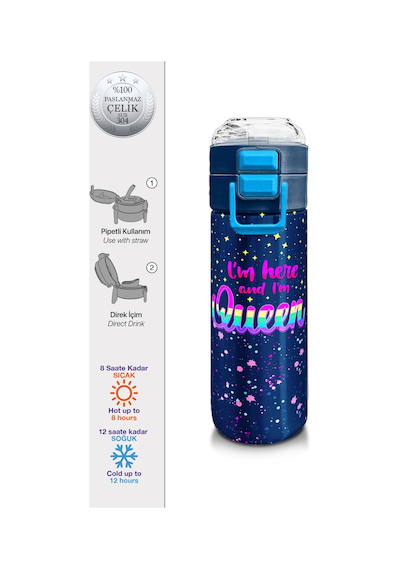 Coral High Kids Çok Renkli Lacivert Desenli Pipetli Ve Direkt İçim Çelik Termos 500 Ml 31848 Lacivert Coral High Kids Çok Renkli Lacivert Desenli Pipetli Ve Direkt İçim Çelik Termos 500 Ml 31848 Lacivert