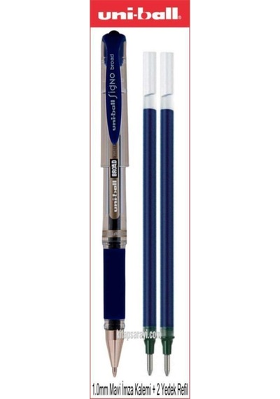 Uniball Signo Broad 1.0 Mm Mavi Imza Kalemi + 2 Yedek Um-153 Diğer