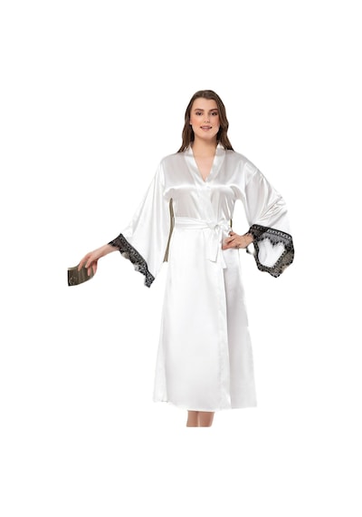 Faal Saten Dantelli Uzun Sabahlık Kimono 5901 001