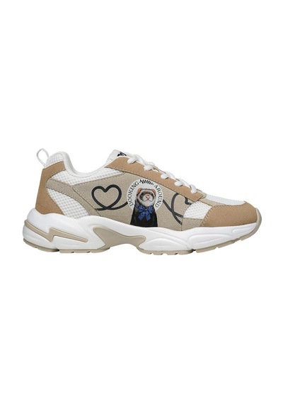 Kadın Vegan Krem Sneakers - Dooking Around Tasarım Çok Renkli