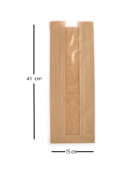 Anadolu Kağıtçılık Pencereli Şamua Kraft Kese Kağıdı 10 Kg 15 Cm X 41 Cm