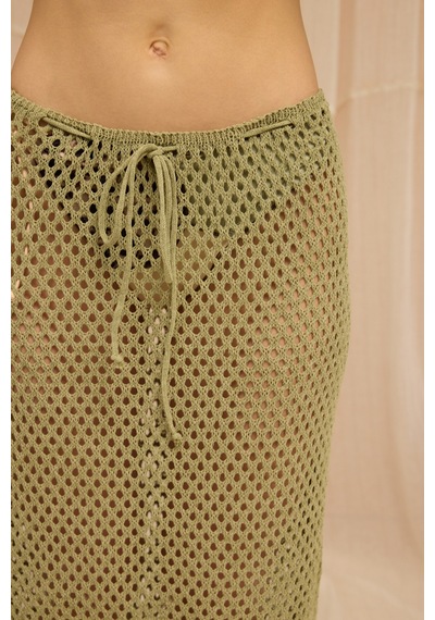 Mai Collection Forio Yeşil Triko Crop Etek Takım