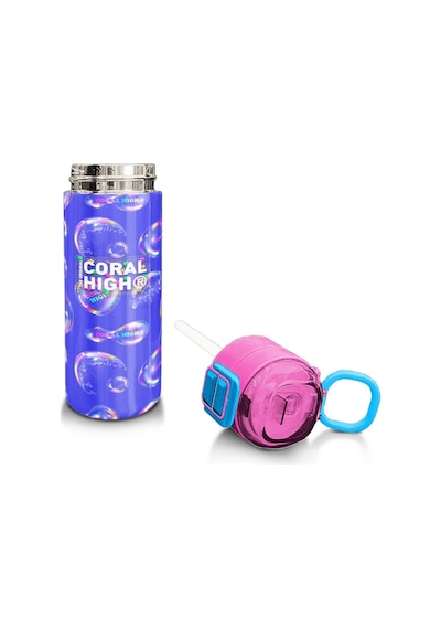 Coral High Kids Lavanta Pembe Baloncuk Desenli Pipetli Ve Direkt İçim Çelik Termos 500 Ml 31981 Lavanta - Pembe