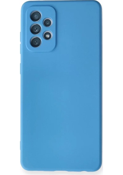 Newface Samsung Uyumlu Galaxy A72 Kılıf Nano İçi Kadife Silikon - Mavi Resimdeki