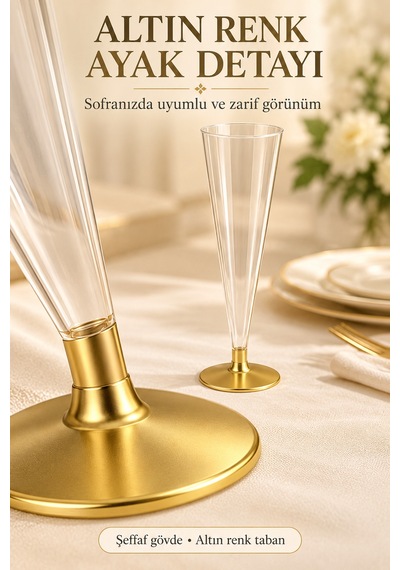 6'lı Gold Base İçecek Kadehi Seti Bekarlığa Veda Ve Davetler İçin