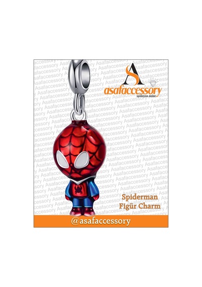 Sallantılı Örümcek Adam Figür Charm Asafaccessory Kırmızı