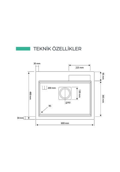 Angel Akıllı Granit Evye + Aksesuar Set Antrasit 60x49 İsimdebelirtilmiş