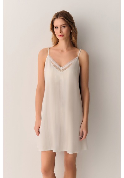 Suwen Bride Kısa Gecelik Sh26509613036 Ekru