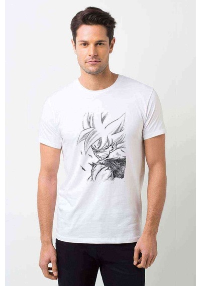 Anime Dragon Ball Baskılı Beyaz Erkek Tshirt (530998013)