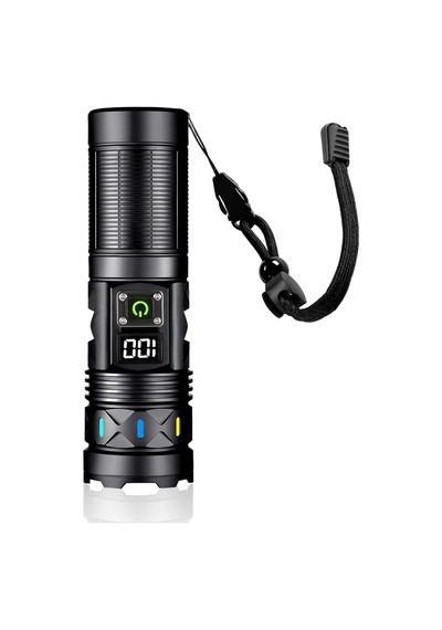 Bedotech Bd-5 30w Tg Led Alüminyum Alaşımlı Zoomlu Type-c Dijital Göstergeli Şarjlı El Feneri