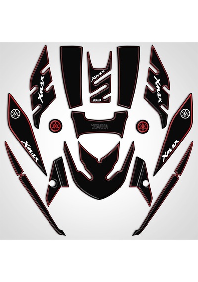 Yamaha Xmax 2014-2017 Full Body Kit Sticker Pad Siyah Kırmızı