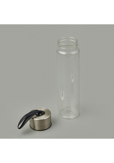H2o Metal Kapaklı Cam Matara - Şeffaf / Gri - 450 Ml Çok Renkli