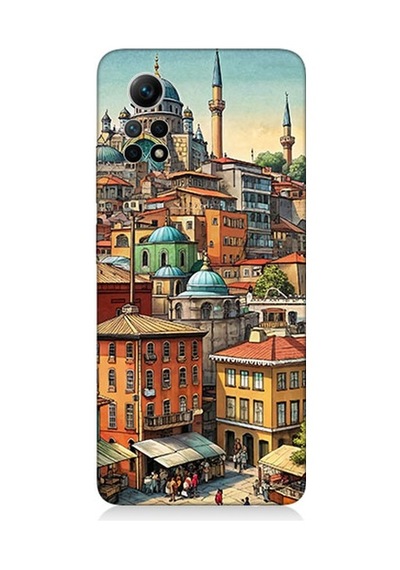 Xiaomi Redmi Note 12 Pro 4g Uyumlu Eski Cami Ve Mahalle Desenli Silikon Kılıf