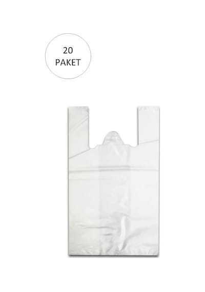 Beyaz Hışır Atlet Poşet Mini Boy 22x31 Cm 20 Paket Takriben 10.000 Adet