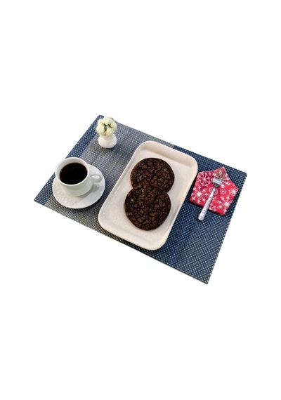 Bambu Hasır Amerikan Servis Tabak Altlığı 4 Adet Koyu Kahve