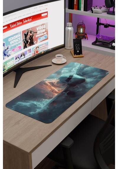 Airplane Uçak Kaymaz Dikişli Kauçuk Oyuncu Mousepad V1 - 70x30 Xl Gaming Mouse Pad Fare Altlığı