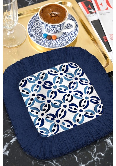 Lüks Çini Motifli Saçaklı Sunum Peçetesi - Geometrik Akdeniz Modern Lacivert Bardak Altlığı Mendil Kanyon Zeytin Yeşili Lüks Çini Motifli Saçaklı Sunum Peçetesi - Geometrik Akdeniz Modern Lacivert Bardak Altlığı Mendil Kanyon Zeytin Yeşili