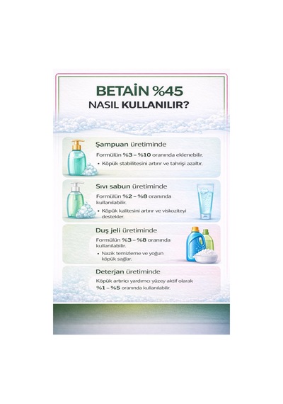 Betain %45 Cocamidopropyl Betaine Capb 500 G Köpük Artırıcı Kozmetik Hammaddesi