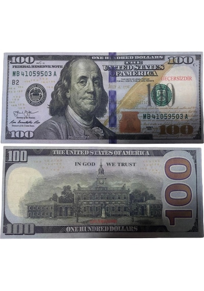 Geçersiz Düğün Sahte Şaka Oyun Parası 100 Adet 100 Dolar