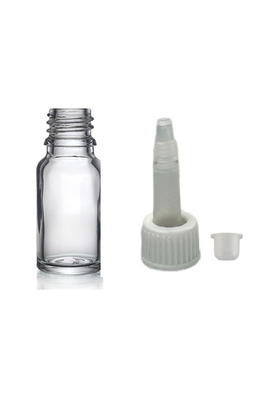 10ml Şeffaf Cam Şişe Getamisin Kapak, 12 Adet, Plastik Üstten Damlalıklı Şişe, Damlatmalı Şişe, Damlatıcı Şişe