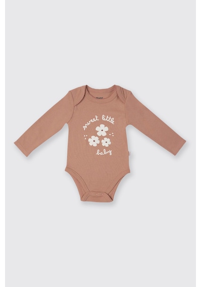 Panço Kız Bebek Gül Uzun Kollu Body Pembe 2421GN03002