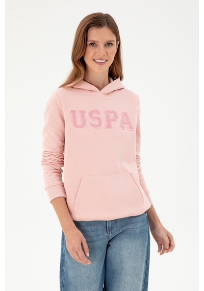 U.S. Polo Assn. Kadın Toz Pembe Basic Kapüşonlu Sweatshirt 50296931-VR050 U.S. Polo Assn. Kadın Toz Pembe Basic Kapüşonlu Sweatshirt 50296931-VR050