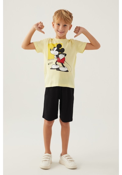 Mickey Mouse Beyond Açık Sarı Erkek Çocuk Bermuda Takım 5274-42798 Açık Sarı