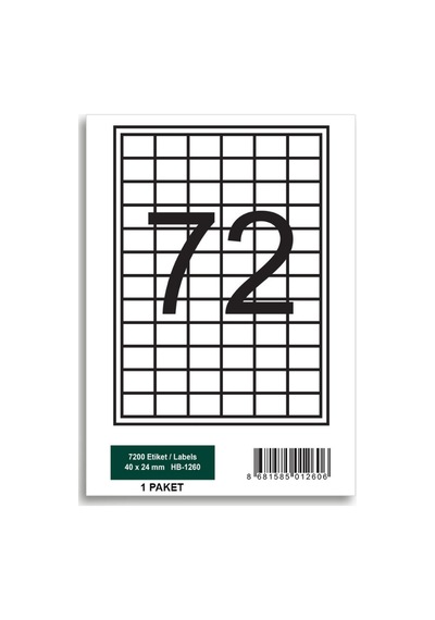 Herboy Hb-1260 40 X 24 Mm A4 Laser Etiket 100 Adet