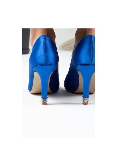 Deery Mavi Stiletto Taşlı Kadın Topuklu Ayakkabı - K0030zmvım01 Mavi