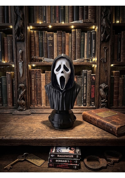 Riva Self Ghostface Çığlık Maskesi Tasarım Masaüstü Dekoratif Obje Aksesuar - 12 Cm
