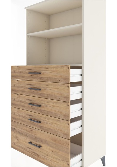 Hyperion Dolap 2 Raflı 5 Çekmeceli 88x44x182 Aytaşı-çam Aytaşı