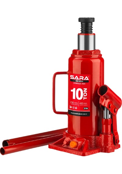 Sara S784 10 Ton Hidrolik Şişe Kriko Taşıma Kollu 230-460 Mm