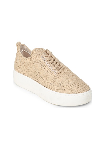 Deery Kadın Bej Renkli Örgü Detaylı Sneaker Ayakkabı - K0046zbejm01