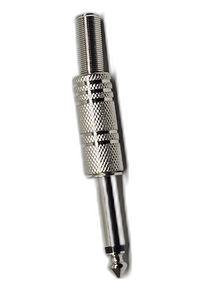 6.35mm Mono Erkek Jak Metal Kasa Gümüş Renk Gitar Amfi Hoparlör Ses Kablosu Tamir Konnektörü Uç