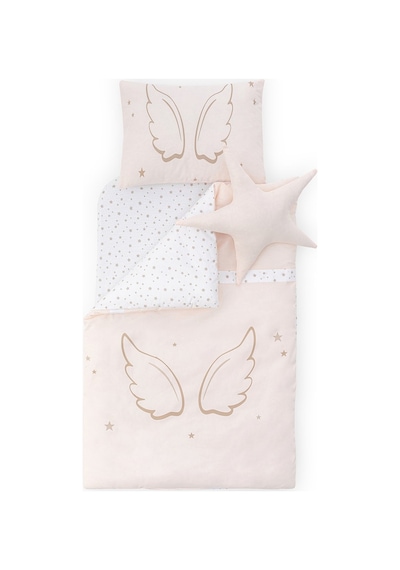 Angel Wings Anne Yanı 5 Parça Bebek Uyku Seti -Pembe