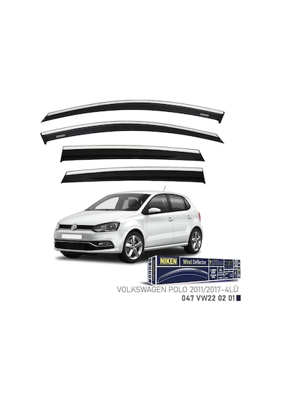 Niken Vw Polo 2011-2017 Kromlu Cam Rüzgarlığı 4'lü - Ekolmaks