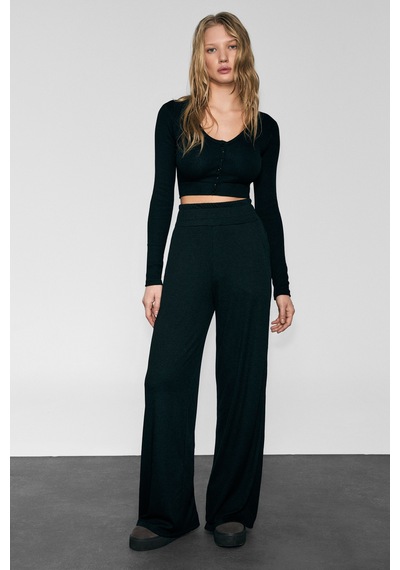 Urban Beat Sabına Kadın Yumuşak Ve Esnek Kumaşlı Düğmeli Baskı Detaylı Slim Fit Siyah Bluz Siyah