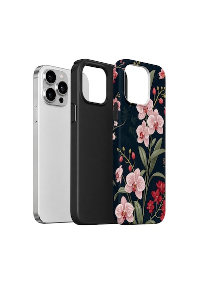 Velvoria Valestra Gece Orkide Apple iPhone Uyumlu 15 Pro Darbe Korumalı Kılıf Valestra Select - Gece Orkide