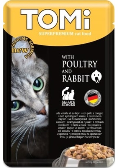 Tomi - 922 - Kedi Kümes Hayvanı & Tavşan Pouch - Spt-gld - Mama 100gr