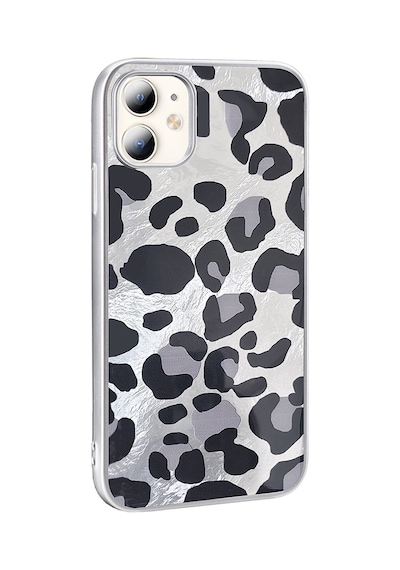 Apple     Uyumlu iPhone 11 Kılıf Desenli Zore Mep Kapak Gri Leopar
