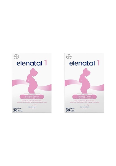Bayer Elenatal-1 Multivitamin Mineral ve Metafolin İçeren Takviye Edici Gıda 2x30 Tablet
