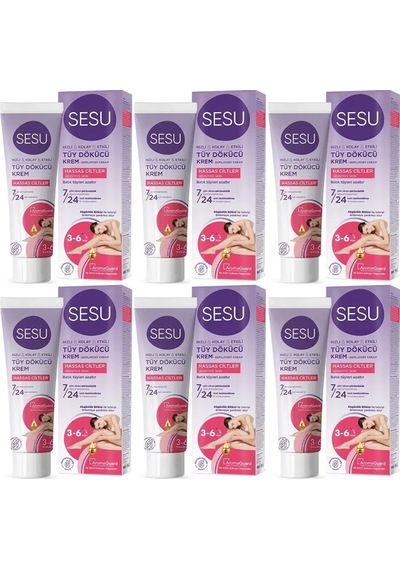 Sesu Tüy Dökücü Krem 100ml Hassas Ciltler 6 Lı Set