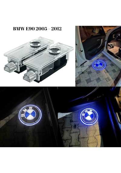 Bmw E90 2005 2012 Uyumlu Kapı Altı Led Aydınlatma Araca Özel 3 Boyutlu Logo Lazer Işık 2li Set