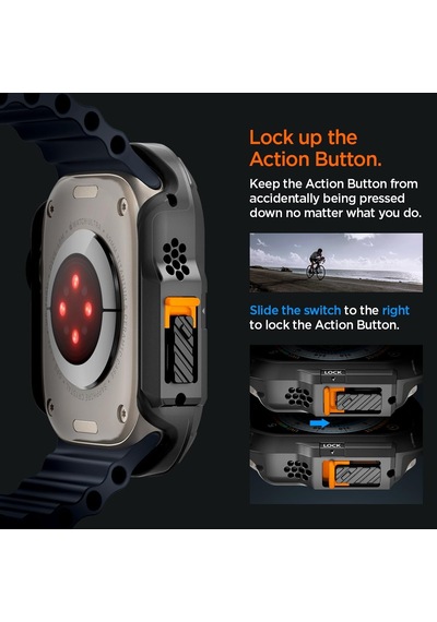 Apple Watch 49mm Ultra 4/3/2/1 İle Uyumlu Kılıf Lock Fit Black - Acs06208 Çok Renkli