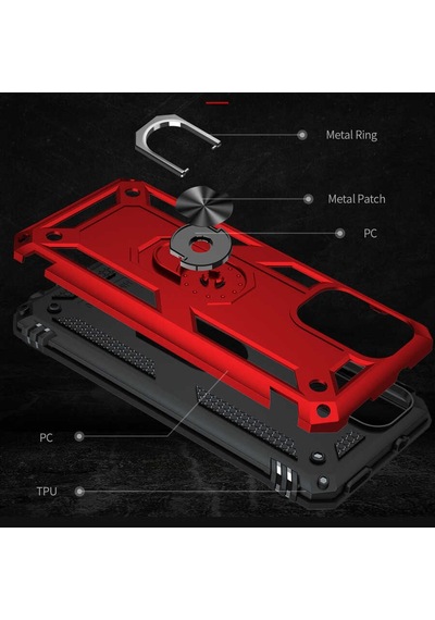 Xiaomi Redmi Note 10 5G Yüzüklü Standli Vega Kilif Ekran Koruyucu 510330683